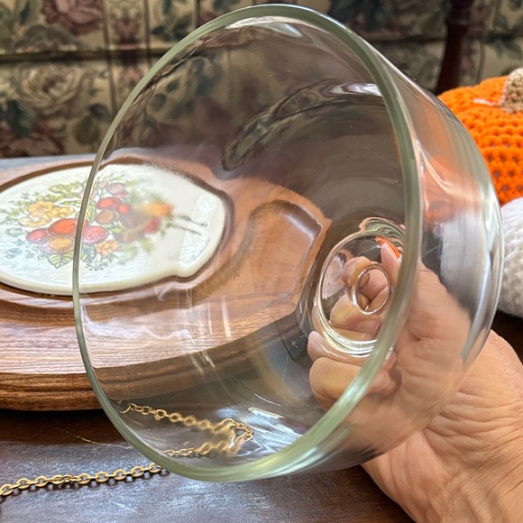 Vintage Cheese Board with Glass Dome and Teakwood Base- “Spice of Life” Pattern - Picture 4 of 5